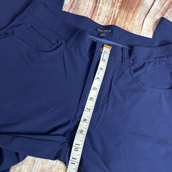 Peter Millar Crown Crafted Bingham Mens Sz 33x31.5 Blue Nylon Performance Pants - Picture 5 of 13